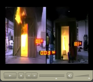 Click here to watch the Fire Free 88 Side-by-Side Corner Test (3:44) segment in Macromedia Flash Format.